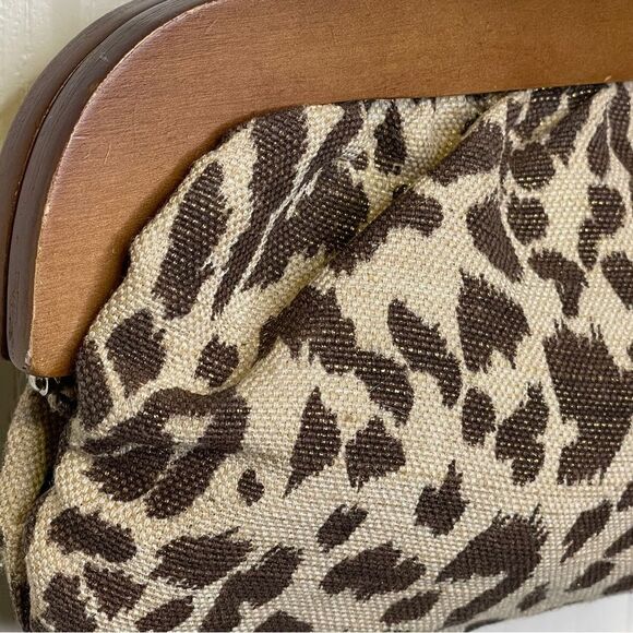 Vintage Sondra Robert’s Animal Print Crossbody or Shoulder Bag Purse Cream Brown - Picture 3 of 14
